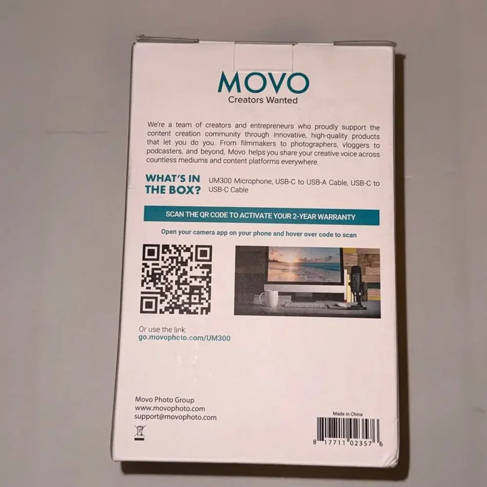 Brand New MOVO UM300 USB Microphone – Still Sealed!